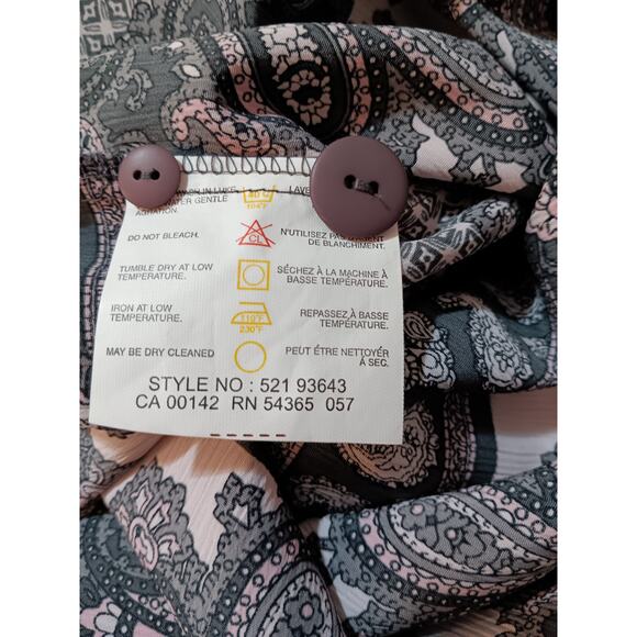 VINTAGE Gorgeous Tunic Top Long Blouse Shirt Size 18 Pale Pink Green Low Wrinkle - Picture 8 of 9